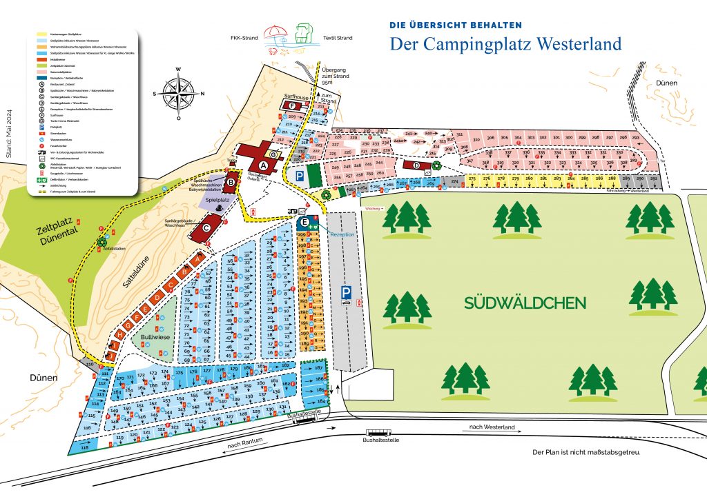 Platzplan des Campingplatzes Westerland auf Sylt